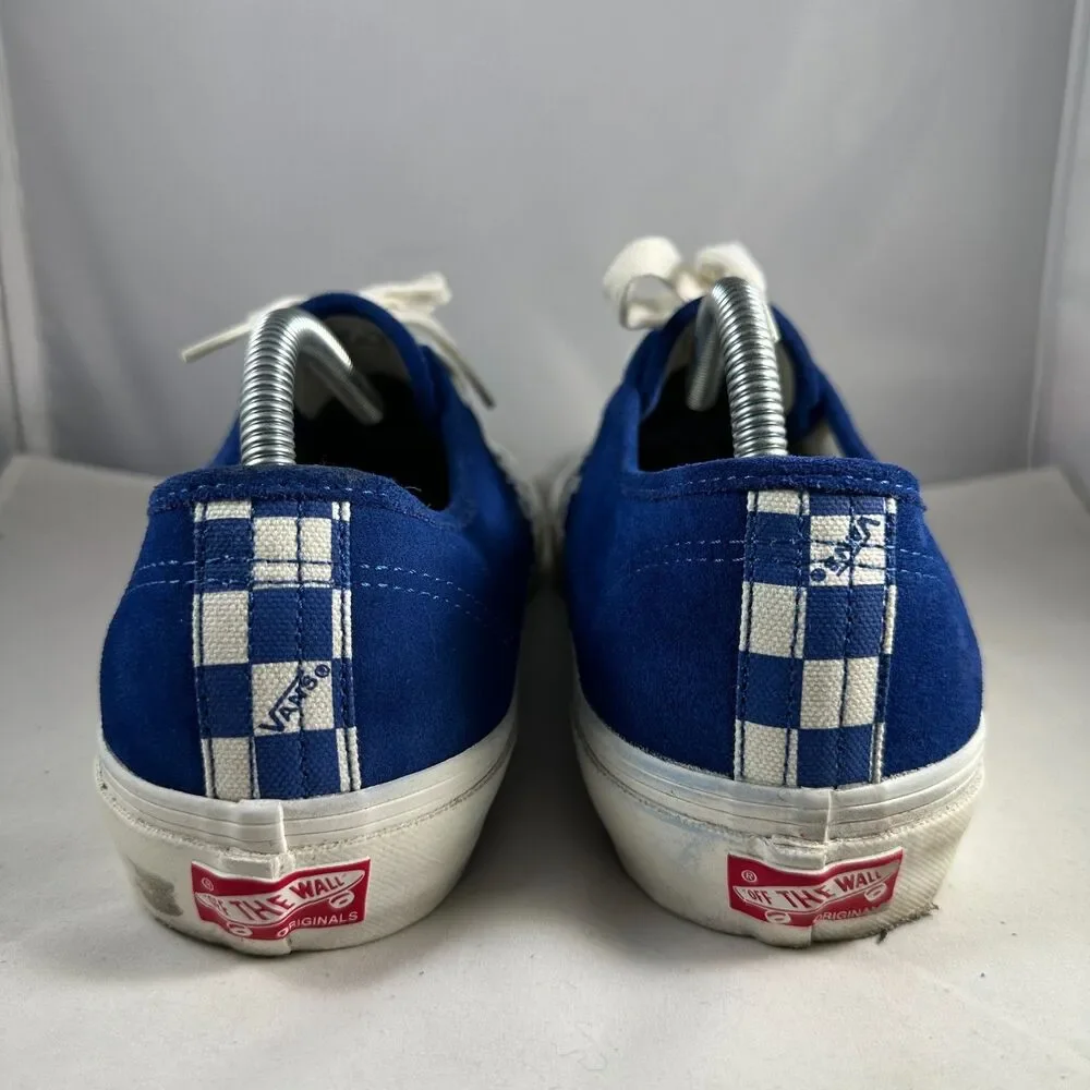 VANS Mens 8.5 OG Authentic LX True Blue Checkerboard Toe Sneaker Skateboarding